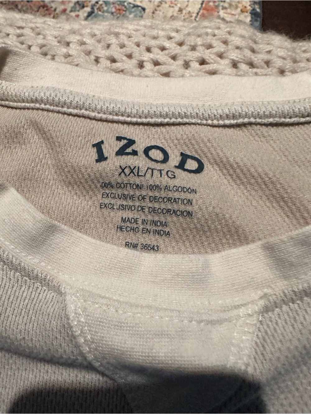 Izod White Men's Crewneck Cotton Tee